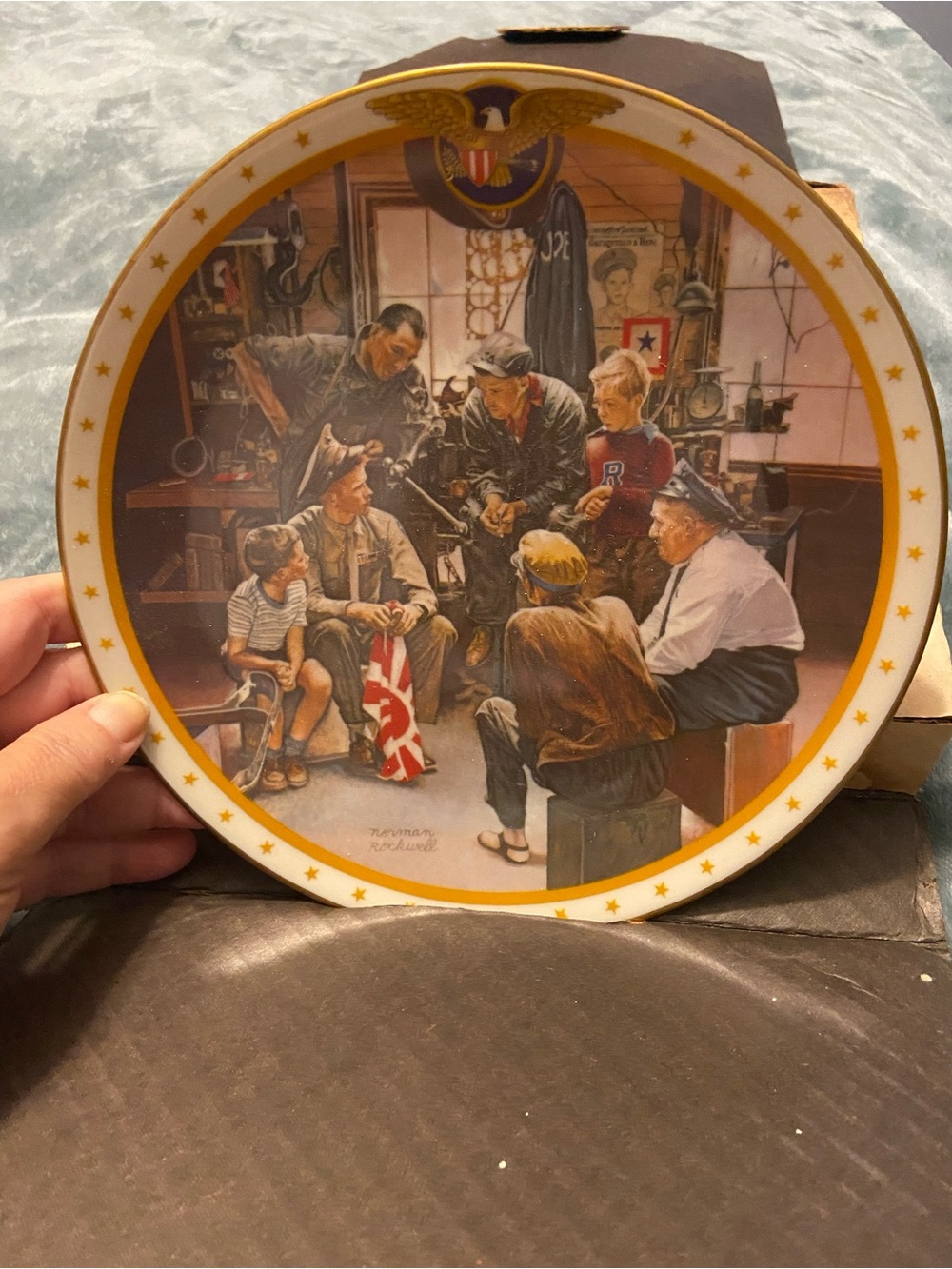 Norman Rockwell home of the brave collector plate new in box vintage